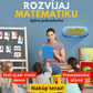 Vzgojiteljica z interaktivno matematično tablo in učnimi karticami poučuje skupino otrok o osnovah računanja. Pripomoček za razvoj matematike priporočajo strokovnjaki, saj omogoča učinkovito učenje s samo nekaj minutami vadbe na dan.